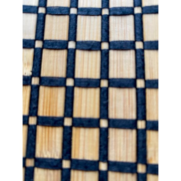 Handcrafted Bamboo & Black Woven Pattern Placemats Set/6 Dining Table - Picture 7 of 7